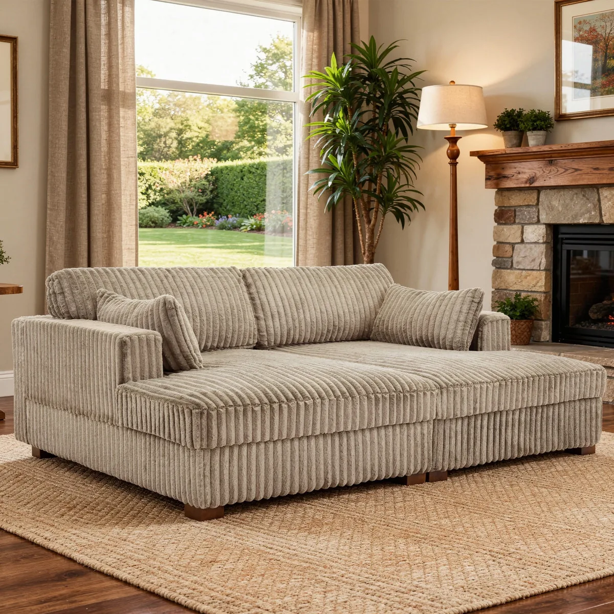 Bentura Oversized Upholstered Faux Rabbit Fur Flannel Sleeper Sofa Bed (Latitude Run)