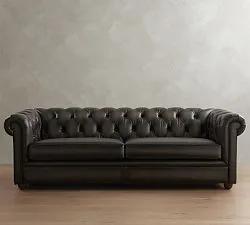 Chesterfield Roll Arm Leather Sofa