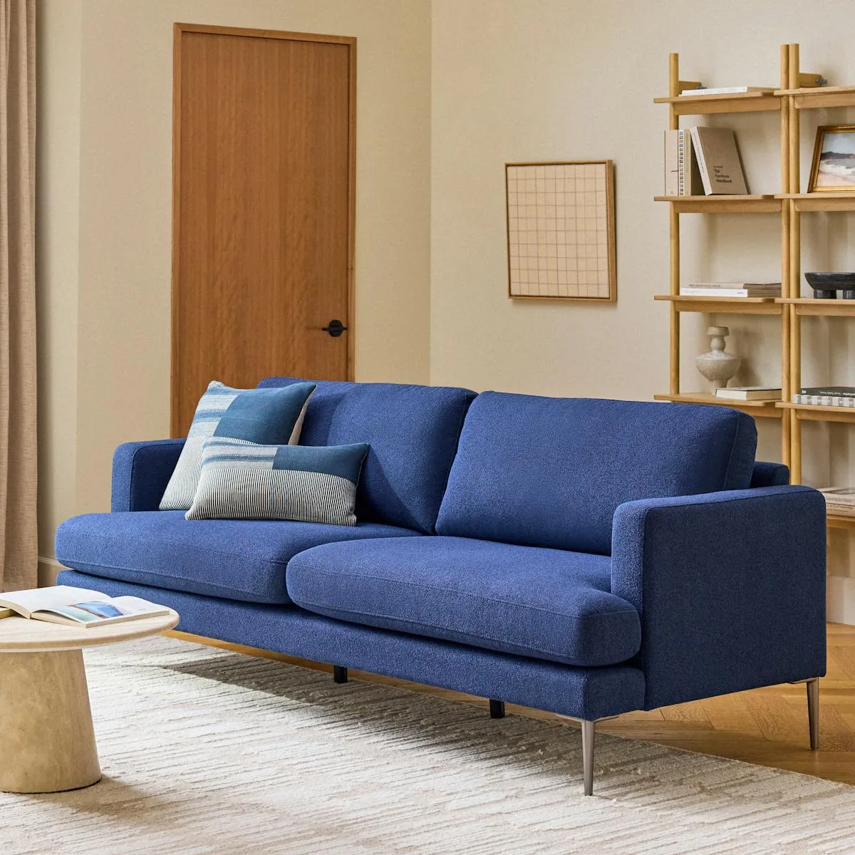 Cillian 87" Sofa - Ratine Navy