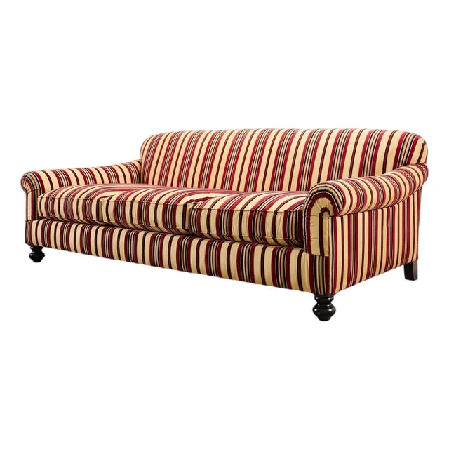 Ralph Lauren Home "Bel Air" Striped Velvet Sofa 8 Ft Usa 2008