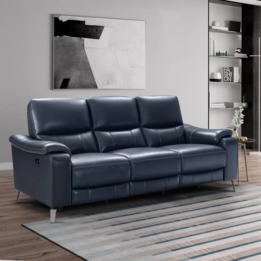 Northridge Home Indigo Bay Leather Power Reclining Sofa with Power Headrests