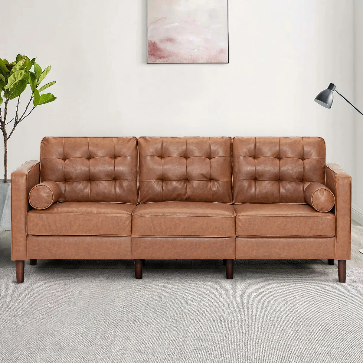 Mandile 84'' Faux Leather Sofa (Red Barrel Studio)