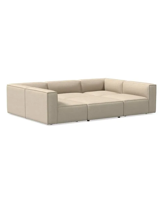 Remi Modular 105" 6-Piece Pit Sectional, Performance Chenille Tweed, Sand