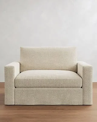 Westwood Petite Square Arm Slipcovered Twin Sleeper Sofa, Down Blend Wrapped Cushions, Basketweave Slub Oatmeal