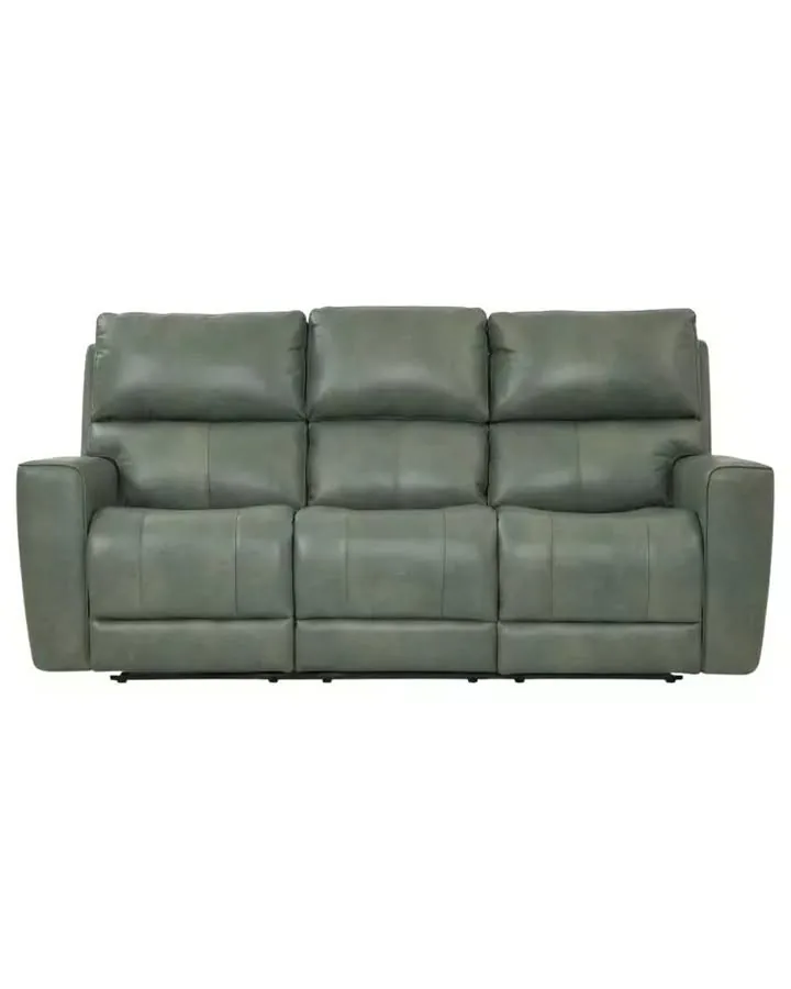 Laredo Sage Moss Leather 87" Zero Gravity Power Reclining Sofa with Fold Down Center Console and USB Charging