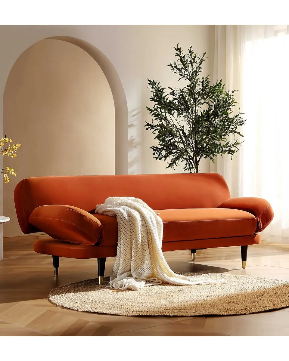 Solna 2-Seater Sofa Bed, Rust Velvet