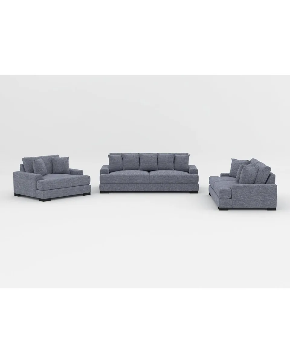 Nestle Foam 98" Sofa Loveseat & Chair Set