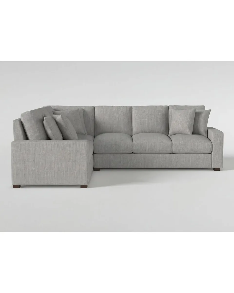 Stone Chenille Elite 126" Down Crypton 2 Piece Sectional Sofa With Right Arm Facing Sofa