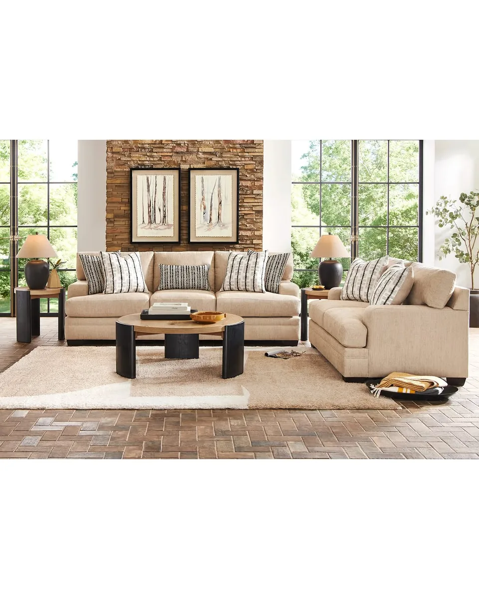 Conover Street Beige 7 Pc Living Room with Sleeper Sofa