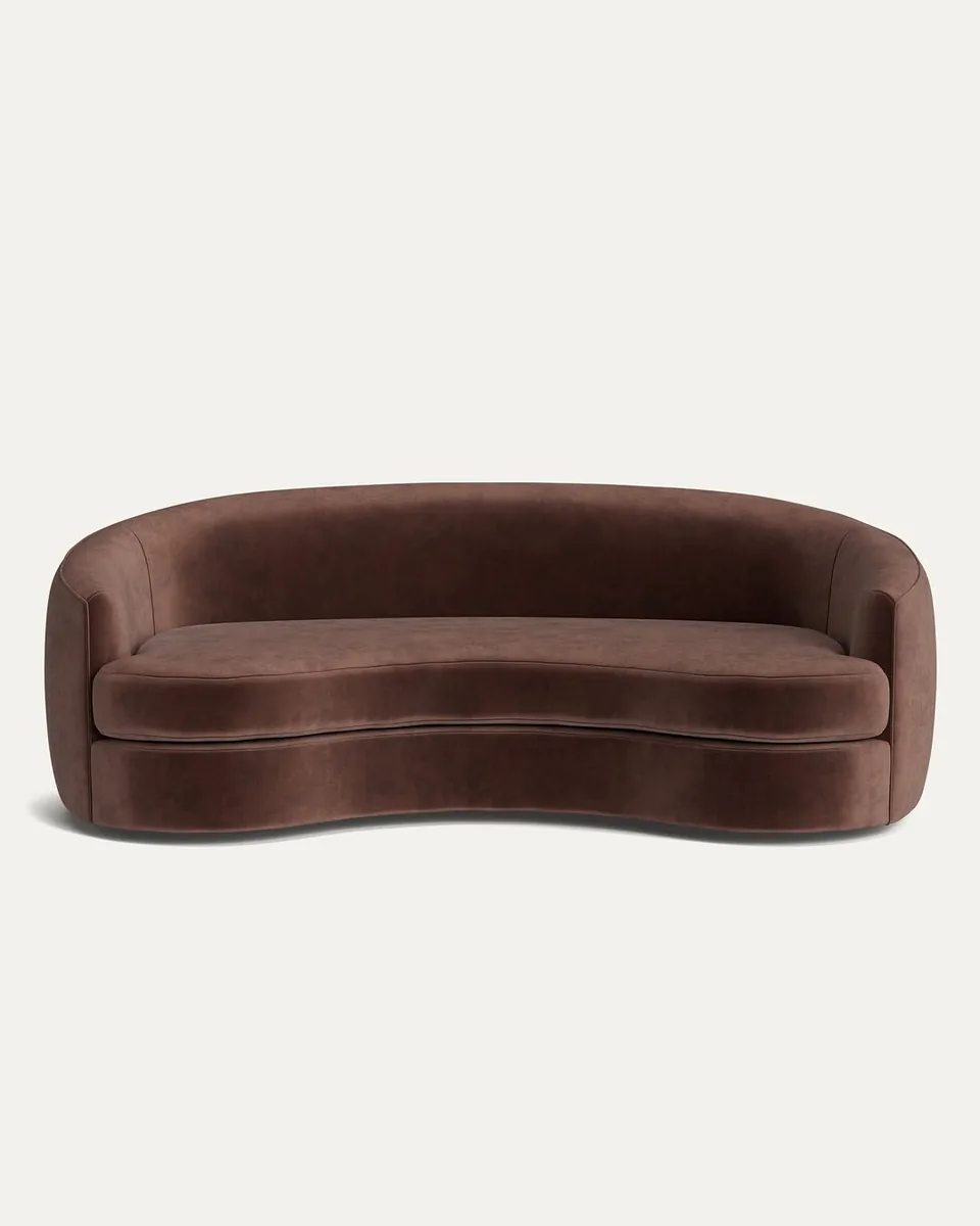 Walnut Velvet Simone Sofa