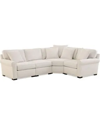 Radley Roll Arm 115" 4-Pc. Fabric L Sectional with Wedge