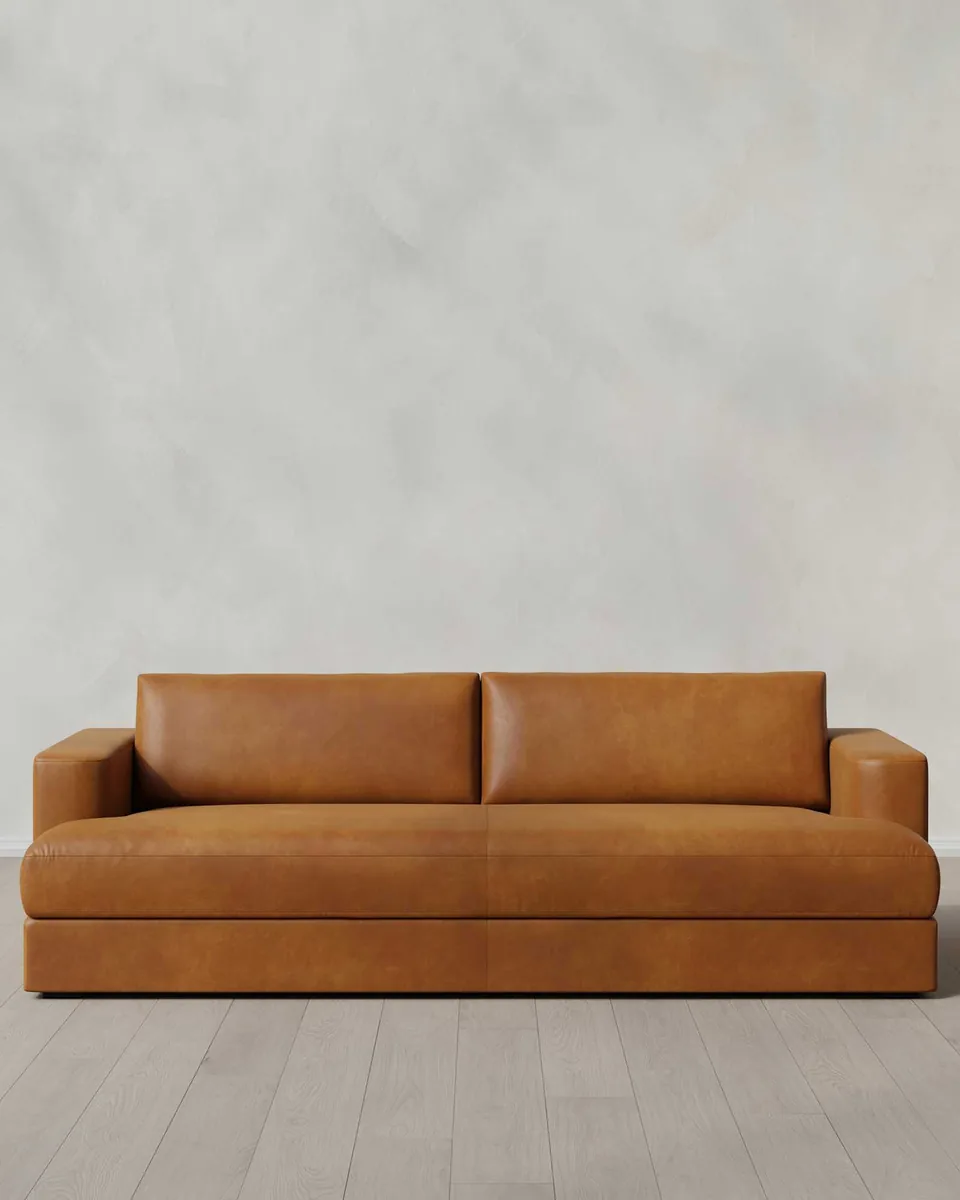 Sierra Curved Arm Sofa in Leather