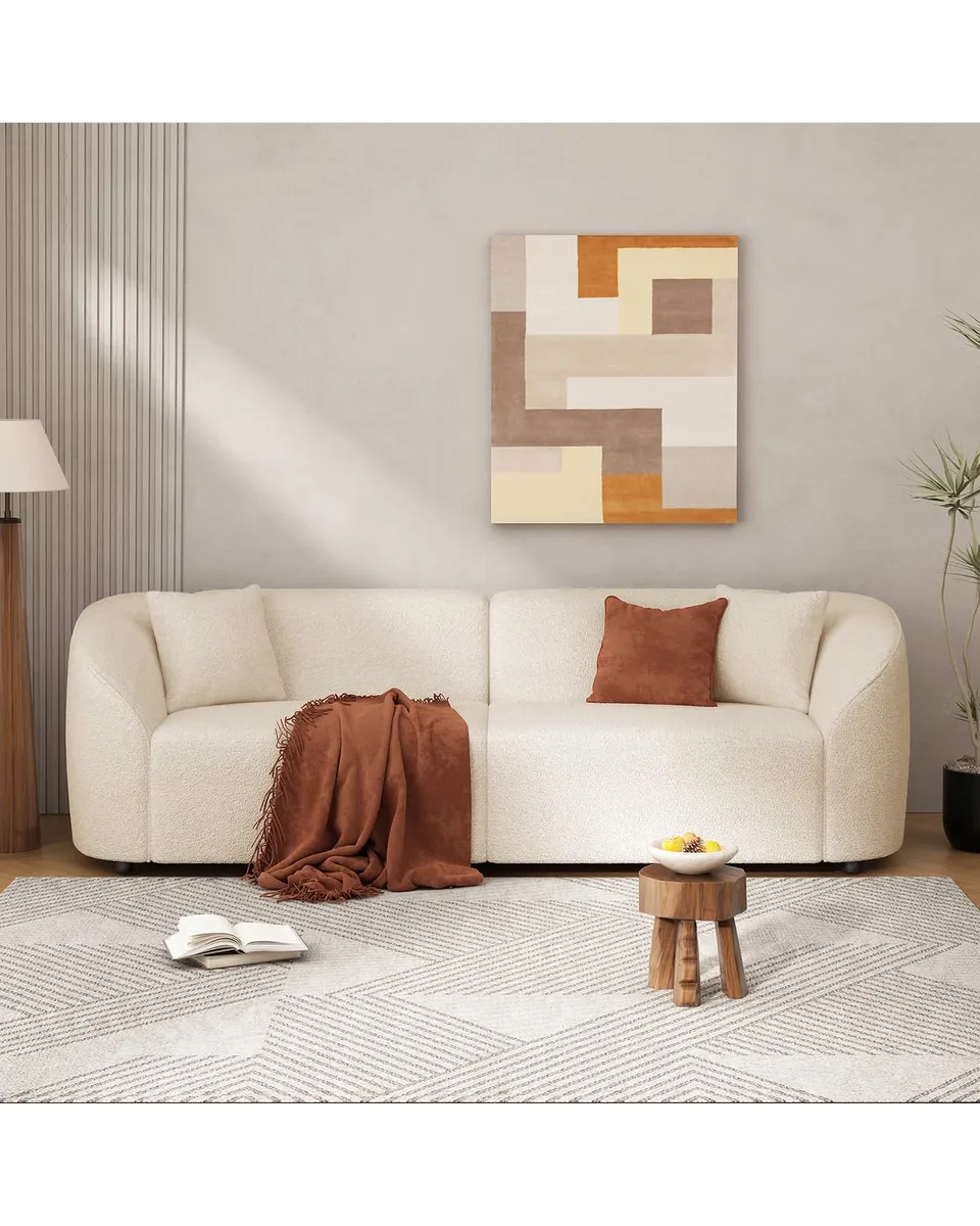 RYVEX 87" Loveseat Sofa - Boucle Beige