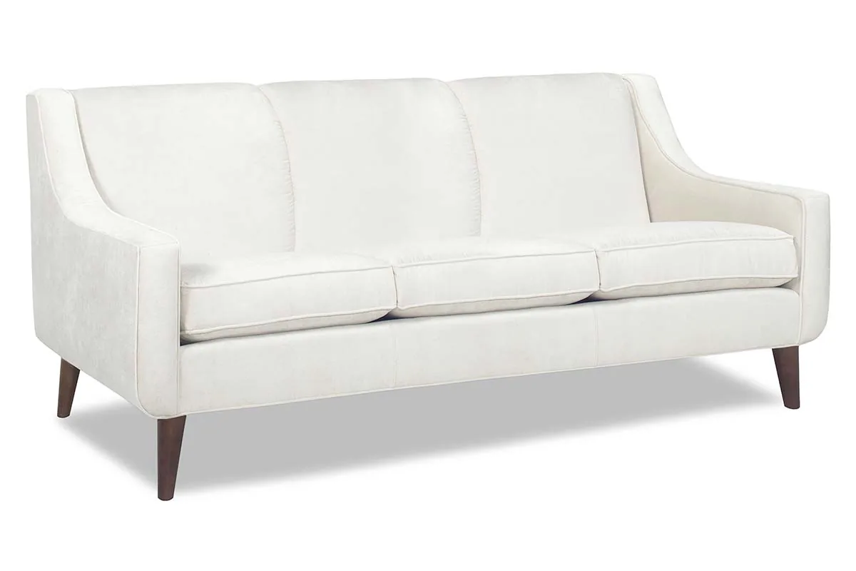 Sterling Modern 72 Inch 8-Way Hand Tied Three Seat Fabric Studio Sofa With Sloping Arms