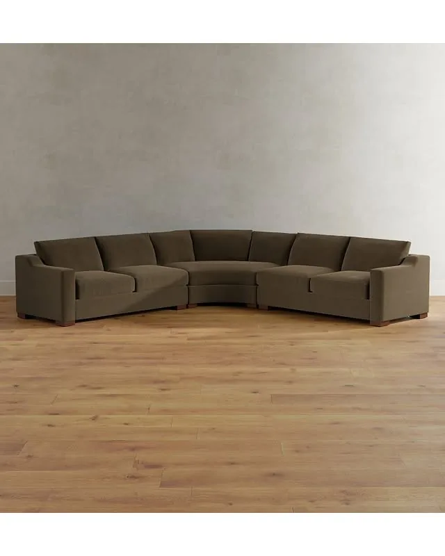 Sublimity Double Sofa Curved Wedge Studio Multi Cushion 3 Piece Banks Velvet Cafe
