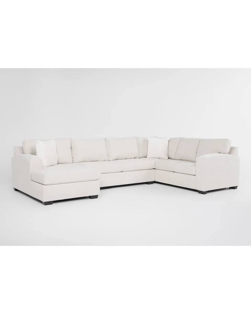 Rincon Cream 3 Piece Sectional Sofa With Right Arm Facing Tux & Left Arm Facing Chaise