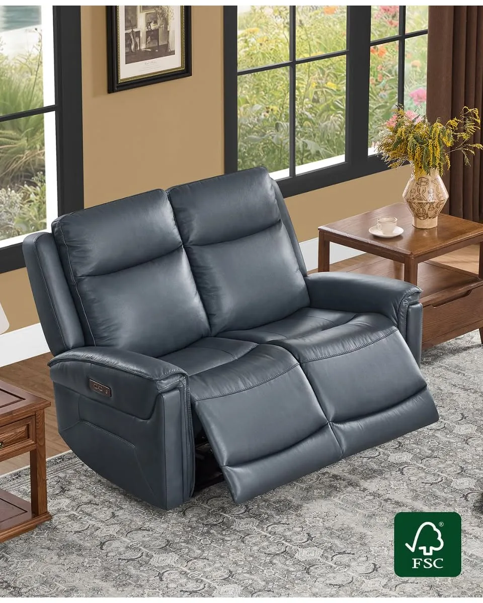 Leif Modern Top-Grain Leather Super Zero Gravity Reclining Sofa