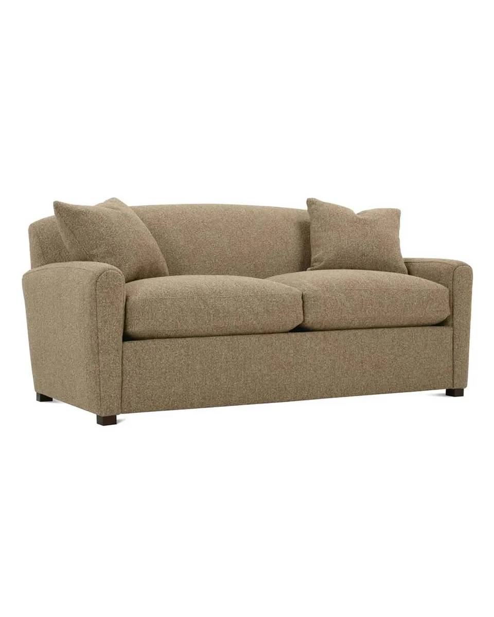Sloane 73 Inch Apartment Size Two Cushion Fabric Art Deco Sofa