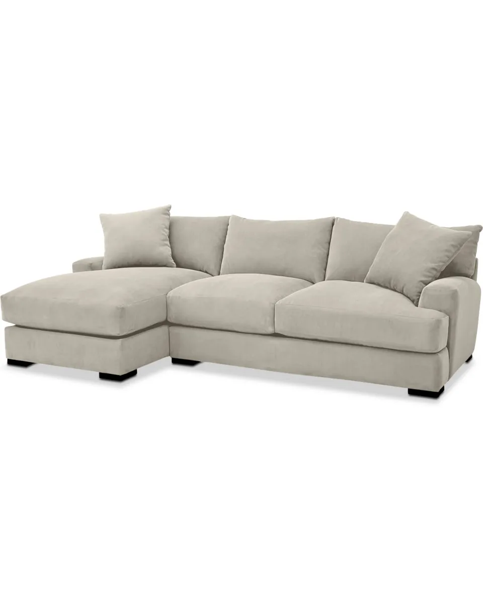 Closeout! Rhyder 2-Pc. Fabric Sectional Sofa with Chaise, Created for Macy's - Parallel Stone Beige
