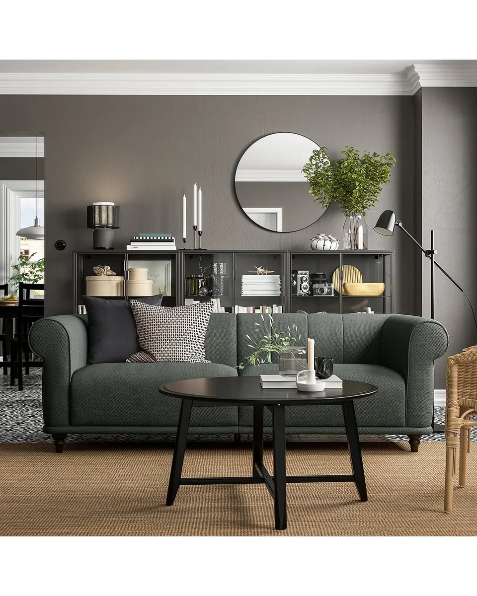 VISKAFORS sofa, Lejde gray-green, Armrest width: 8 5/8 "
