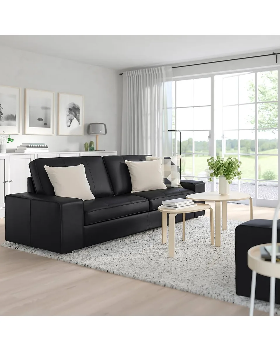 KIVIK sofa, Grann/Bomstad black, Depth: 37 3/8 "