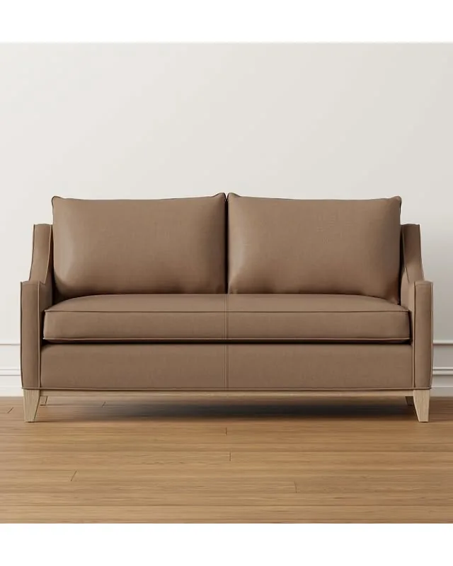 Presidio 70" Sofa, Down, Italian Distressed Leather, Toffee, Natural Leg