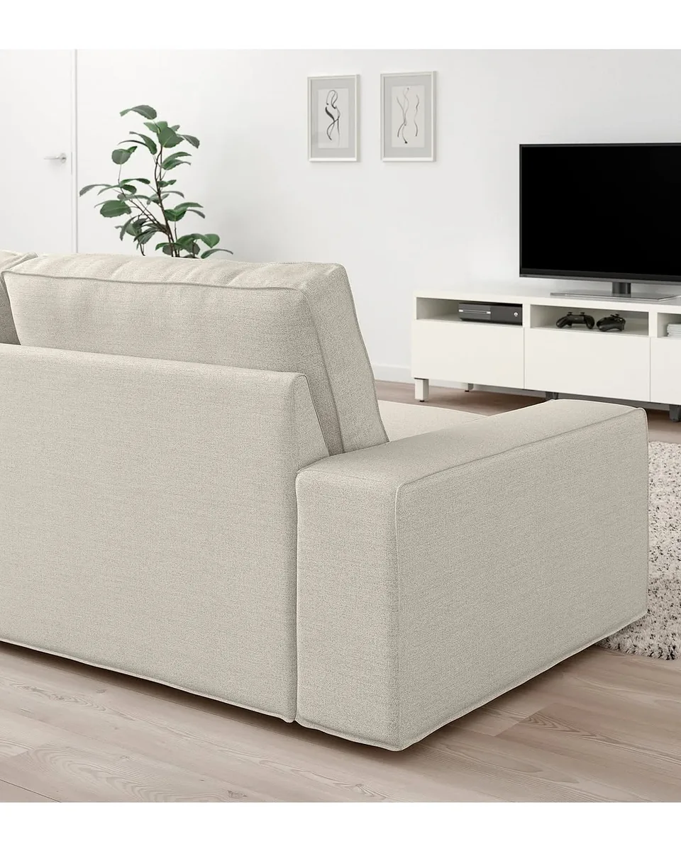 KIVIK sectional, 4-seat corner, Gunnared beige, Depth: 37 3/8 "