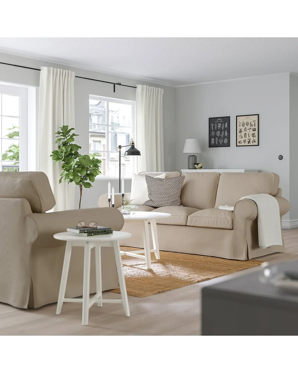 UPPLAND sofa, Kelinge beige, Height including back cushions: 36 1/4 "