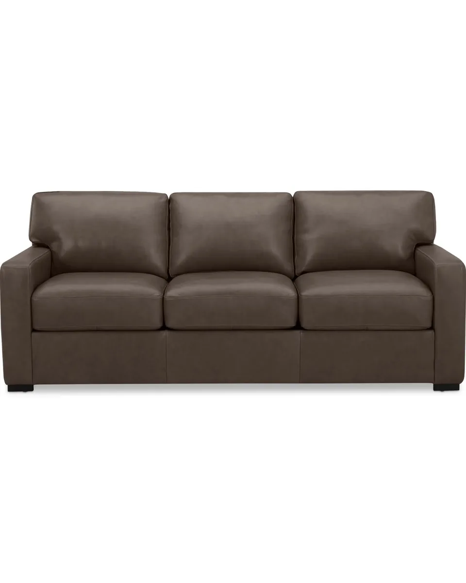 Radley 86" Leather Sofa, Created for Macy's - Chocolate