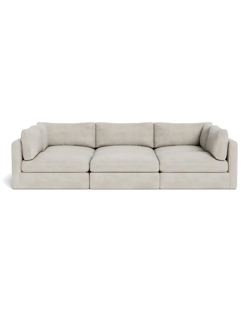 Tatum Custom Modular Pit Sectional in Blizzard Performance Brushed Knit - Customize Color, Size & More
