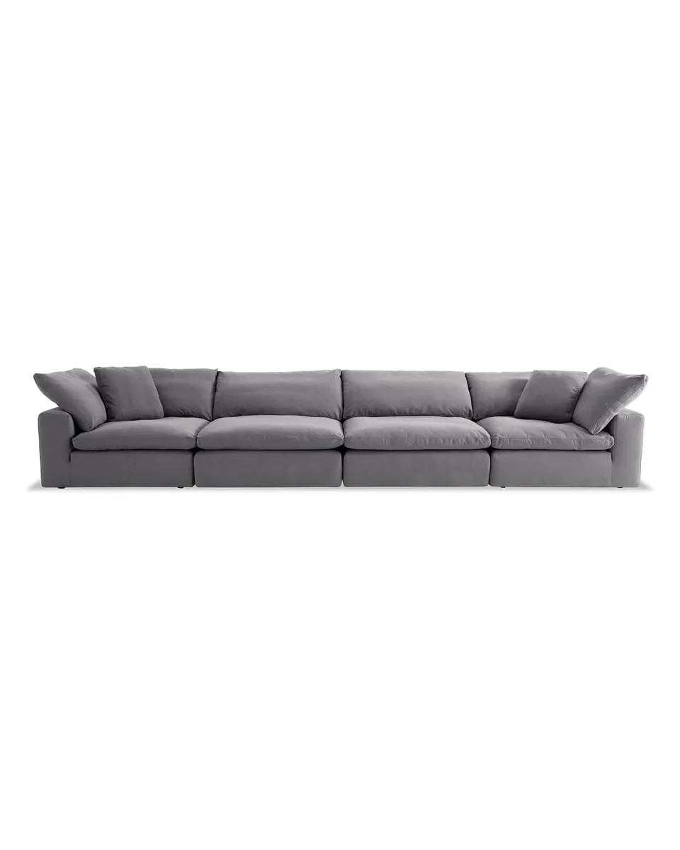 Dream Gray 174'' 4 Piece Modular Sofa with 2 Corners, 2 Armless Chairs