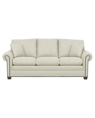 Conor Three Seat Sofa in Blue/Brown/Coral, 87"w x 40"d x 38"h by ETHAN ALLEN